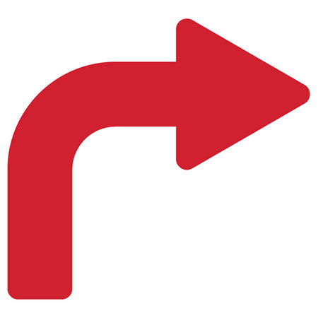IDENTITY GROUP 90 Degree Right Arrow, Red, 15", 8613R 8613R
